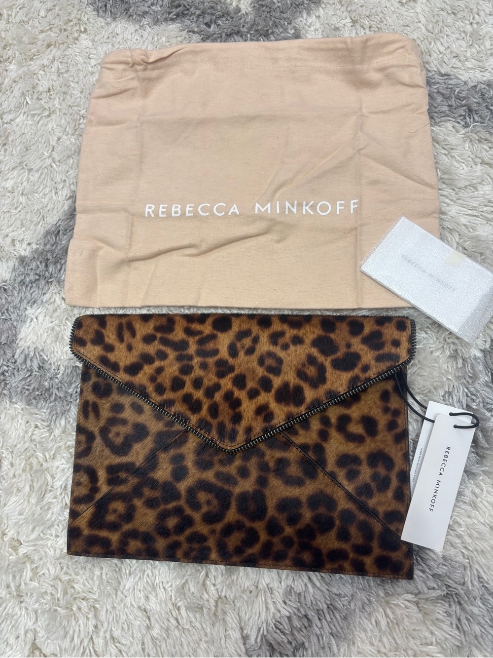 Rebecca Minkoff Leopard-Print Envelope Clutch - Brown & Black